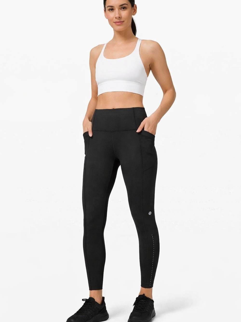 Lululemon Wunder Train High-Rise Tight 25” Black Size 6 w/ Pockets